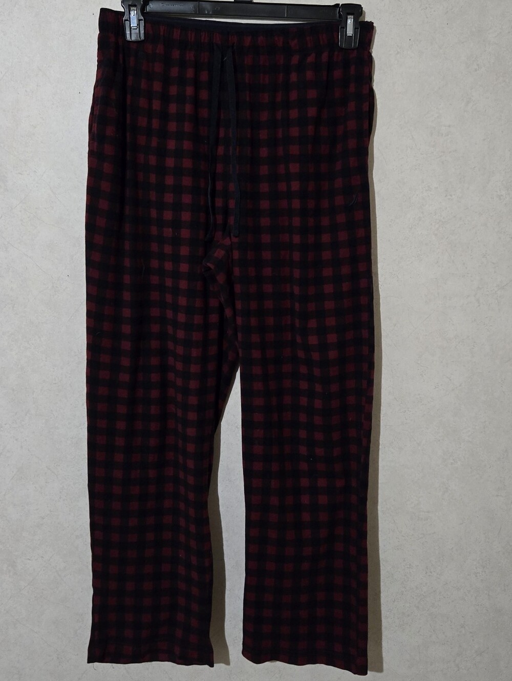 Nautica Men's Red and Black Plaid Lounge Pants